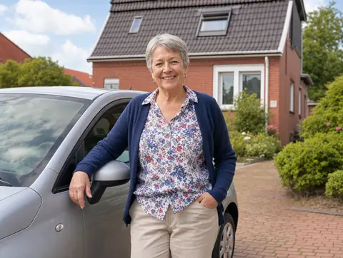 Verkäufer aus Winningen mit dem verkauften Fahrzeug